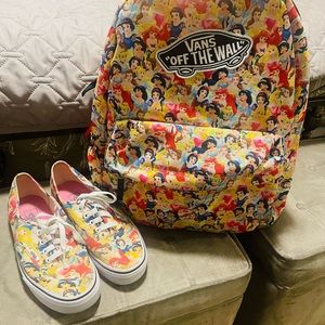 Vans Disney backpack with matching shoes